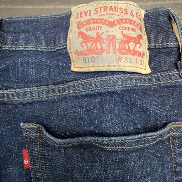 Levi's 510 Blue Jeans for Men Original Riverted | Size 31x32 | Good Condition - Picture 4 of 8
